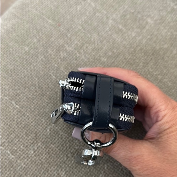 Blue Leather Keychain keyfob Pouch - Picture 4 of 4